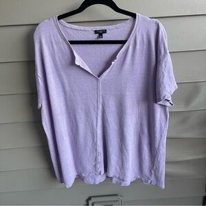 Talbots‎ linen short sleeve knit top blouse Lavender Sz 2X Coastal Lagum Mature